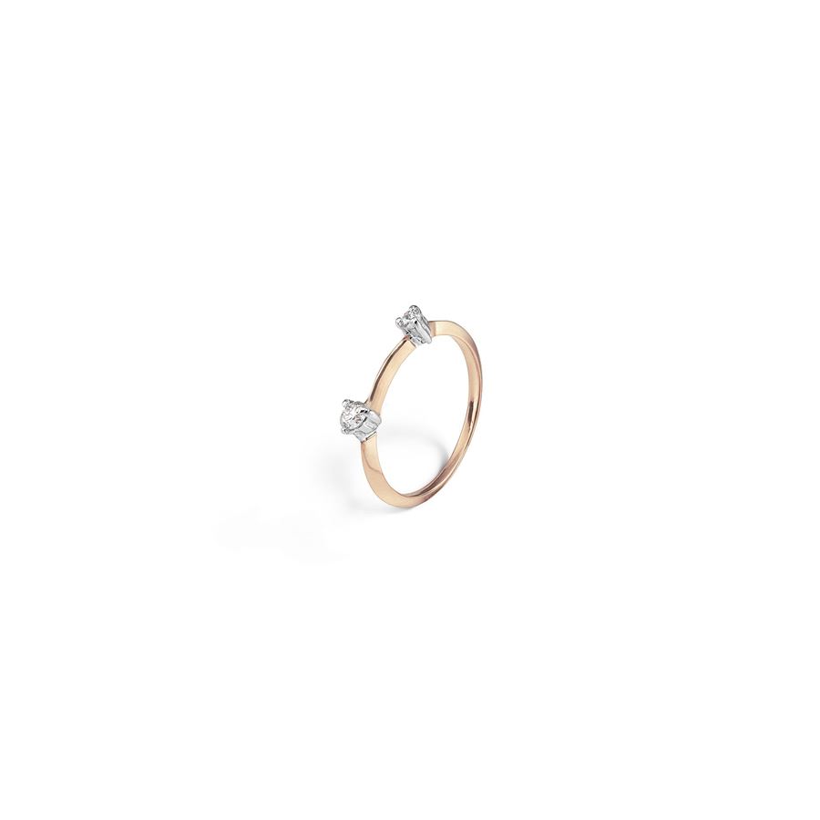 Anello 'Balance' oro rosa con due diamanti BALANCE | AN 9R2TO CT.0,08+0,03